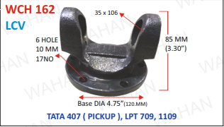 C.H. - 35 x 106 x 3.30”-H x 4.75" ROUND x 6 H 10 MM - PICK UP