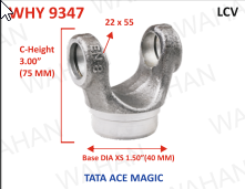 HALF YOKE - UJC - 22 X 55 X 3.00"-HEIGHT X 1.50" DIA - MAGIC LONG