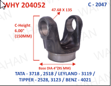 HALF YOKE - UJC - 47.68 X 135 X 6"-HEIGHT X 4" DIA - C-2040-B3