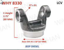 HALF YOKE - UJC - 27 x 81 x 2.75"-HEIGHT x .250" DIA - JEEP -  DIESEL
