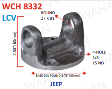 C.H. - 27 x 81 X 2.50”-H X ROUND 3.75” X 4 H 3/8 - JEEP 