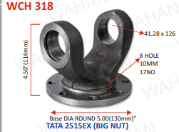 C.H. - 41.28 x 4.50"-H X 5' ROUND X 8 H 10MM -1312-BASE - STEEL- J4