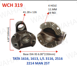 C.H. - 41.28 x 126 X 4.00”-H X 6" SERR X 4 H 12.MM - I1