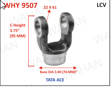HALF YOKE - UJC - 22 X 61 X 3.75"-HEIGHT X 3.00" DIA