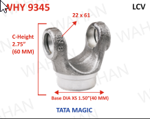 HALF YOKE - UJC - 22 X 61 X 2.75"-HEIGHT X 1.50" DIA-TATA MAGIC