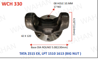 C.H. - 42 x 120 - 4.50”-H X 5" ROUND X 08 H 10.MM  - 1312 BASE - STEEL- F3
