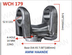 C.H. - 52 x 133 - 5.00”-H x 7.00" ROUND x 4 H 14 MM - K-495