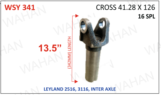 SLEEVE YOKE - UJC - 41.28X126 x 12.00''- LENGTH x 16TH