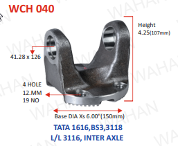 C.H. - 41.28 x 126 - 4.25"-H x 5" SERR x 4 H 12.MM 