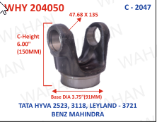 HALF YOKE - UJC - 47.68 X 135 X 6"-HEIGHT X 91.40MM DIA - C-2040-B4