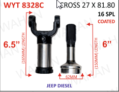YOKE & TEETH SET - YOKE-6.5'' & REAR TEETH-6.00'' X 16 TH X UJC - 27 X 81.80 X 62MM DIA - COATED