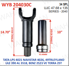 C-2040-34TH-SET-DIA-91.40mm  LF-14.70'' & BH-10.70''-COATED - 47.68 x 135-B3