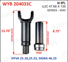 C-2040-34TH-SET-DIA-4.00''-LF-13.70'' & BH-8.75''-COATED - 47.68 x 135- B2