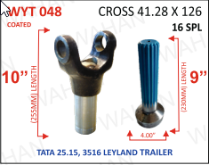 YOKE & TEETH SET - YOKE-10'' & REAR TEETH-9'' X 16 TH X UJC - 41.28 X 126 X 4.00'' DIA - COATED