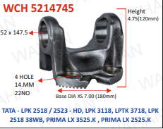 [WCH 5214745] C.H. - 52 x 147 - 4.75"-H X 7" SERR X 4 H 14.MM - H3