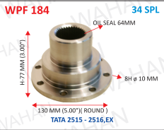 [WPF 184] P .FLANGE 34TH X 5.00" ROUND  X 77MM-H X 8H x 10 MM X 64MM OIL SEAL - 1312 BASE-K4