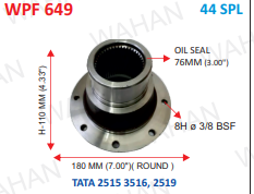 [WPF 649] P .FLANGE  44-TH x 7.00" ROUND x 110.MM HEIGHT x  8H x 3/8 BSF x 76.40 MM OIL SEAL - C2