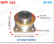 [WPF 163] P .FLANGE  39-TH X 5" SQUARE X 88MM-H X 4H x 12MM X 76MM OIL SEAL - C4