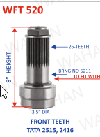 [WFT 520] FT-26TH x 200MM-H x 3.5" DIA x B-6211 - L/L-2416 - K3