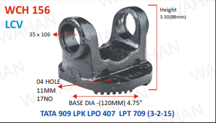 [WCH 156] C.H. - 35 X 106 X 3.5"-H X 4.75 SERR X 04 H 11MM -L2