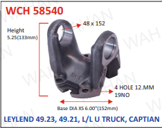 [WCH 58540] C.H. - 48 x 152 - 5.25"-H x 6" SERR x  4 H 12.MM - B5-M6