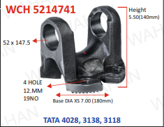 [WCH 5214741] C.H. - 52 x 147 - 5.5"-H X 7" SERR X 4 H 12.MM - H4