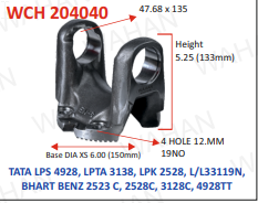 [WCH 204040] C.H. - 47.68 x 135 X 5.25"-H X 6" SERR X  4 H 12.MM - B5