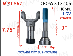 [WYT 567] YOKE & TEETH SET - YOKE-7.75'' & REAR TEETH-9'' X 16 TH X UJC - 30 X 106 X 3.00'' DIA - COATED
