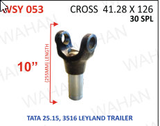 [WSY 053] SLEEVE YOKE - UJC - 41.28X126 x 10.00''- LENGTH x 30TH - SPICER-J3- J3