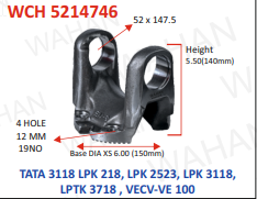 [WCH 5214746] C.H. - 52 x 147.5 -5.5"-H X 6" SERR X 4 H 12 MM - H4