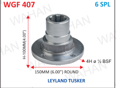 [WGF 407] G.B.F-6TH x 3.94" H x 6.00" ROUND x 4H x ½ BSF - L/L.