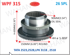 [WPF 315] P .FLANGE - 26-TH-BIG x 6.00"ROUND x 85MM-H x 4H x ½ BSF x 90MM OIL SEAL-I2