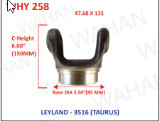 [WHY 258] HALF YOKE - UJC - 47.64 X 135 X 6.00"-HEIGHT X 3.50" DIA - EICHER-J5