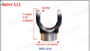 [WHY 511] HALF YOKE - UJC - 38MM X 4.75"-HEIGHT X 2.50" DIA - TATA 1210-K2
