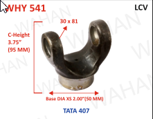 [WHY 541] HALF YOKE - UJC - 30 X 81 X 3.75"-HEIGHT X 2" DIA -  T-407 O/M