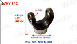 [WHY 542] HALF YOKE - UJC - 38MM X 4.75"-HEIGHT X 2.55" DIA - T-407 N/M-L2