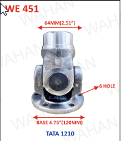 [WE 451] HALF YOKE ASSY - Up Dia-2.51" x Low Dia-120MM x 6-HOLE x 1210-F1