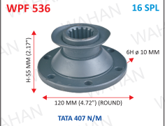 [WPF 536] P .FLANGE 16TH X 4.72” ROUND  X 55MM-H X 6H x 10 MM - T-407 N/M