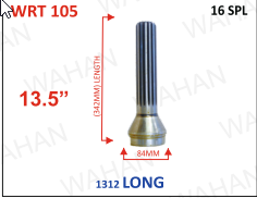 [WRT 105C] REAR TEETH - 16TH x 84MM-DIA x 13.50'' - LENGTH - E.LONG - COATED - 1312