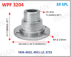[WPF 3204] P .FLANGE SERR 39-THx7.00" SERR  x 110MM-H X 4H x 14mm X 70.MM SEAL OD- I3
