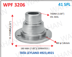[WPF 3206] P. FLANGE   41-TH x 7.00" SERR X 110MM-H X 4H x 14mm X 76MM OIL SEAL - I3