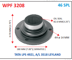 [WPF 3208] P .FLANGE  46-TH x 7.00" SERR  X 70MM-H X 4H x 14 MM X 82.6MM OIL SEAL - I4
