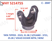 [WHY 5214755] HALF YOKE - UJC - 52 X 147 X 6.25"-HEIGHT X 100MM DIA-G1