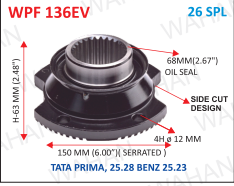 [WPF 136EV] P .FLANGE  26TH X 6" BASE EV CUT X 63MM-H X 4H x 12 MM X 68MM OIL SEAL-I1