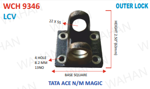 [WCH 9346] C.H. - 22 x 55 X 2.50”-H X SQUARE X 4 H 8.2 MM - TATA MAGIC