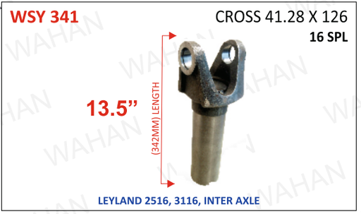 [WSY 341] SLEEVE YOKE - UJC - 41.28X126 x 12.00''- LENGTH x 16TH