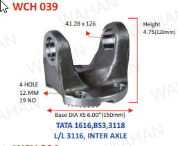 [WCH 039] C.H. - 41.28 x 126 x 4.75"-H x 6" SERR x 4 H 12.MM 