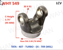 [WHY 549] HALF YOKE - UJC - 30x93 X 3.75"-HEIGHT X 3" DIA - T-407 N/M-L1