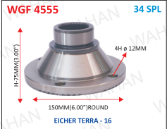 [WGF 4555] G.B.F-34TH x 2.95" H x 6.00" ROUND x 4H x 12MM-EICHER-T-16
