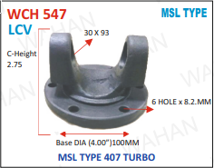 [WCH 547] C.H. - 30 x 93 X 2.75"-H X 4.00” ROUND X 6 H x 8.2 MM - T-407 N/M -L2